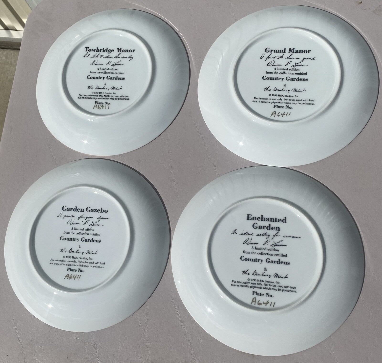 Danbury Mint Country Gardens Set of 4 Collector Plates eBay