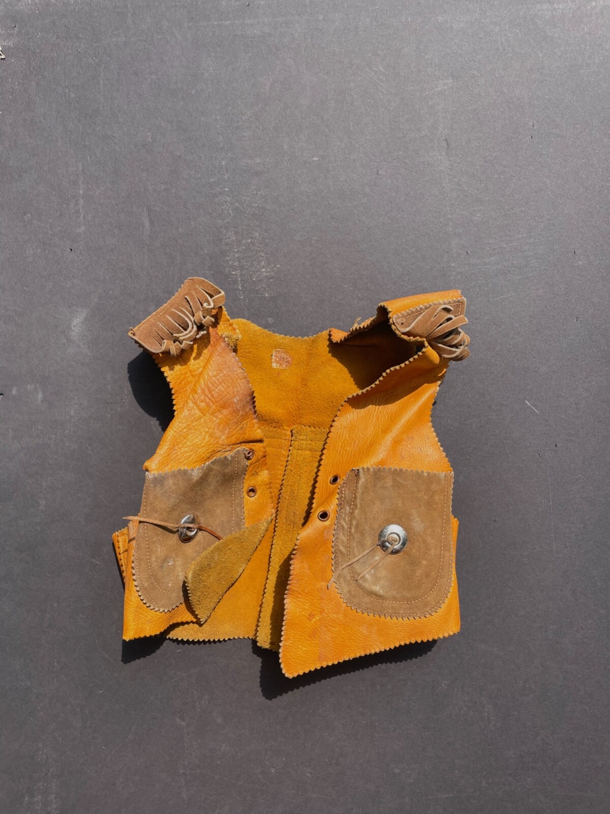 Antique Leather Suede Vest Child Gem