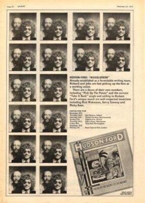 Hudson Ford Nickelodeon UK Tour advert 1973