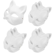 10 Pcs Patkaw Cat Mask White Masks to Paint Paper Mache Masquerade Miss