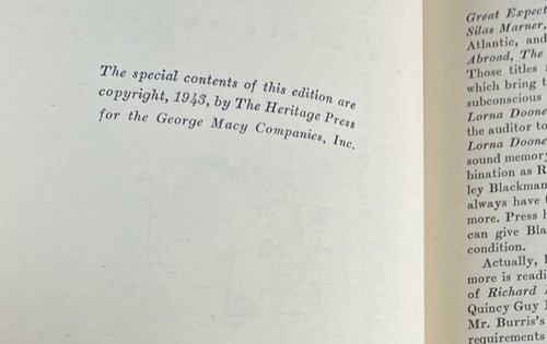 Lorna Doone by R.D. Blackmore 1943 Heritage Press Hardcover illus. John Austen - Picture 6 of 8
