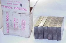TOLEDO TOOL 94019 1 1/2" DIE SET FOR 4720 DIE HEAD FOR 1-2-4 THREADER - NOS 