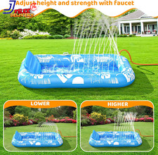 Inflatable Tanning Pool Lounger Float with Sprinkler 77" X 48" Pool Floats Adult