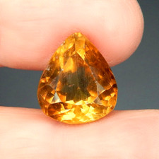 12.4ct Unheated Imperial Topaz Natural Mined Faceted Pear Needs Final Polish