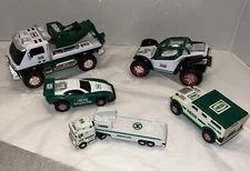 Lot Of 5 Hess Gasoline Vehicles Tow Truck Dune Buggy Hummer Racer And Big Rig