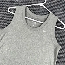Nike Tank Top Womens Medium Gray Sleeveless Dri Fit Gym Workout Active Training