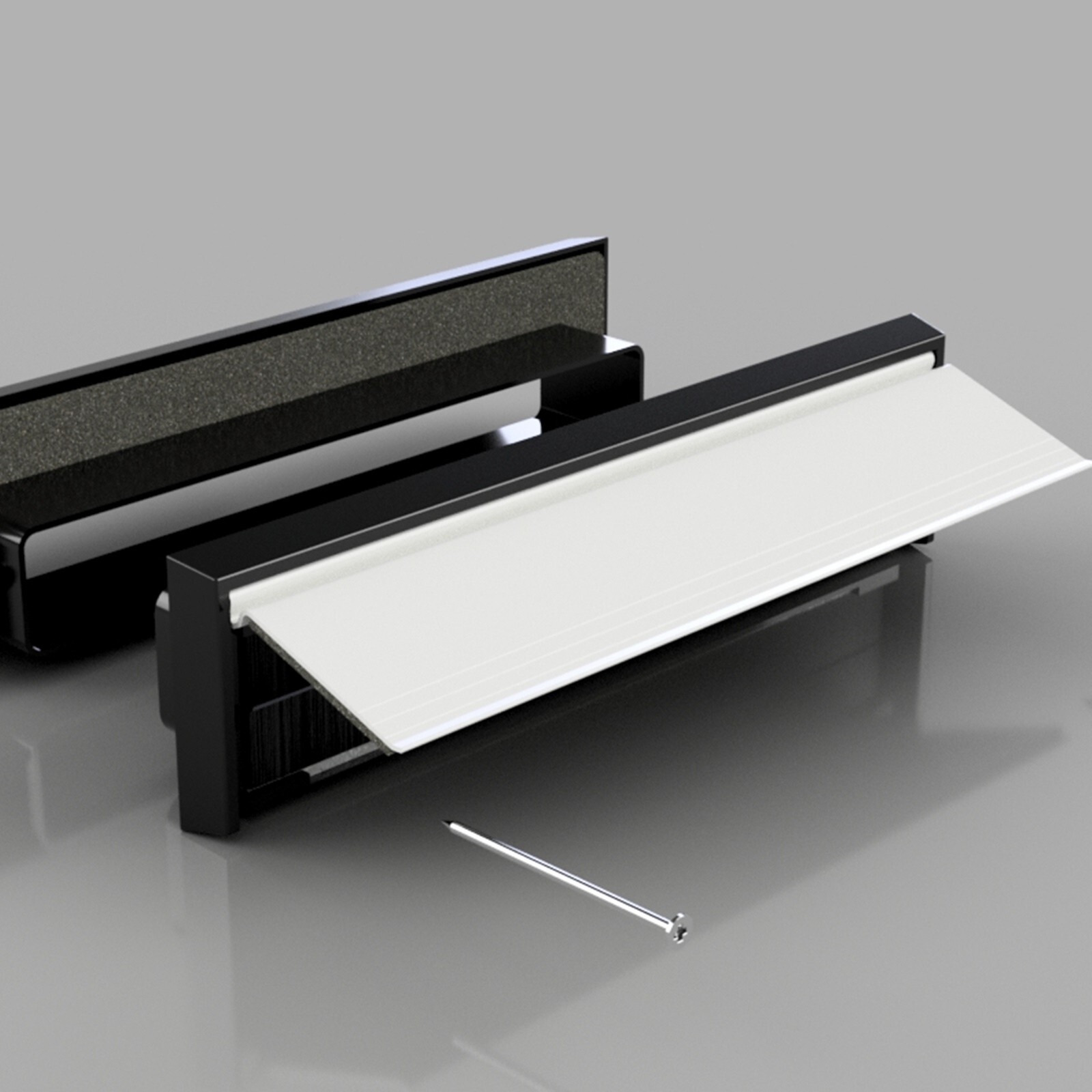 Sleeved LetterBox Internal & External White Plate Cover Set PVC or Wooden Doors