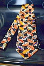 NFL Team Brand Silk Football Teams Tie Necktie All Teams Logos on Footballs