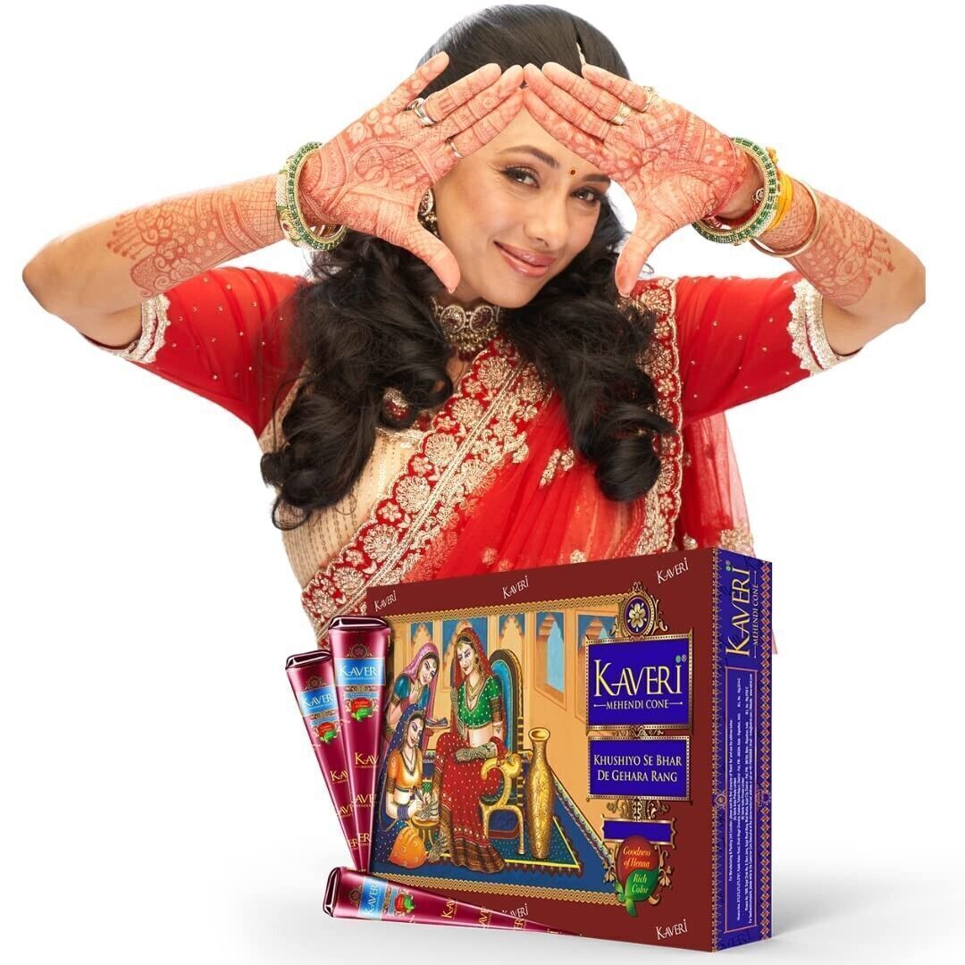 Tatuaggio Temporaneo Naturale Kaveri Mehandi Erbe Henn&egrave; Coni