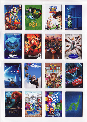 PIXAR MOVIE POSTER MAGNETS (toy story 2 3 up wall-e cars nemo incredibles disney