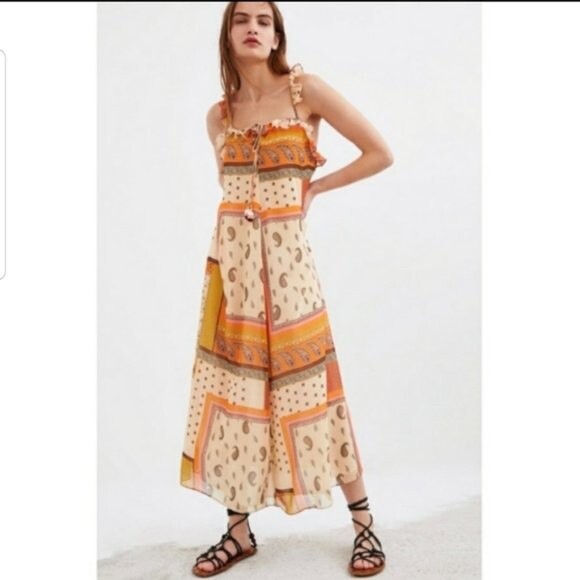 sleeveless tiered maxi dress Sleeveless Tiered Maxi Tank Dress Green / L