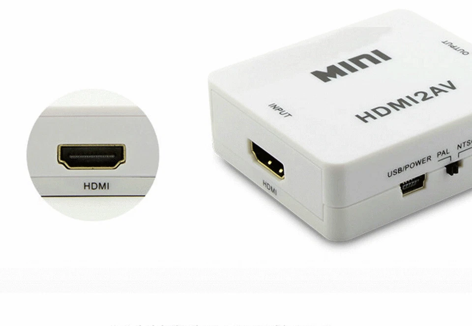 HDMI To RCA AV Converter Adapter 1080P CVBs 3RCA For Video Audio Xbox TV PC DVD - Image 3 of 4