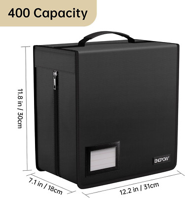 Fireproof CD Case, CD/DVD Storage Box,400 Capacity CD Binder DVD Storage Hold...