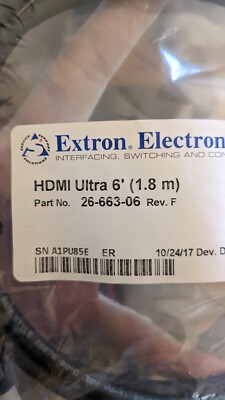 Extron 26-663-06  Ultra/6 Flexible HDMI Cable 6ft (1.8m) 