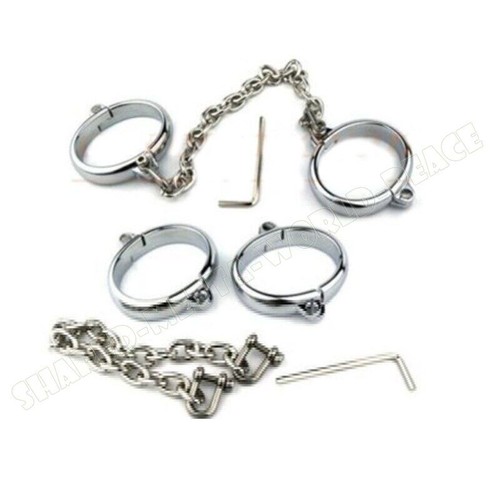 Grillete de bloqueo de pies de mano sujeción de acero inoxidable tobilleras muñeca juego pareja - Imagen 2 de 41