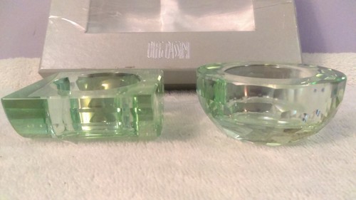Crystal Votive candle holders set of 2 signed Oleg Cassini OH1786 - Picture 2 of 6