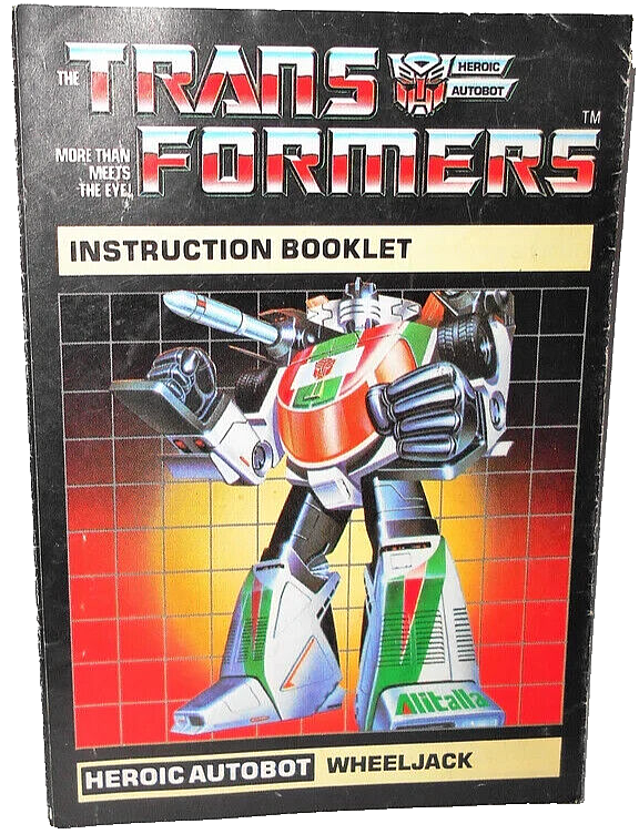 1984 トランスフォーマー G1 ホイルジャック + 取扱説明書 + ボーナス G1 Transformers 1984 WHEELJACK INSTRUCTIONS Generation 1 complete