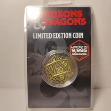 Dungeons & Dragons Limited Edition Collectible Dice Coin Official D&D Badge