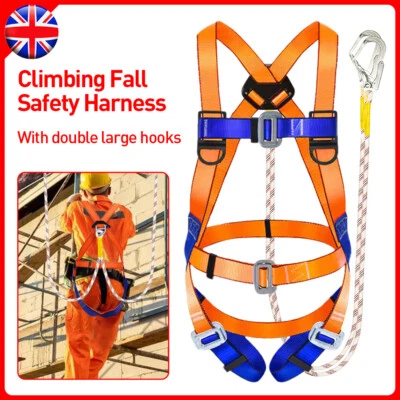 2m Safety Harness Fall Arrest for Spin Rescue Fall Protection Personal W/ Hooks