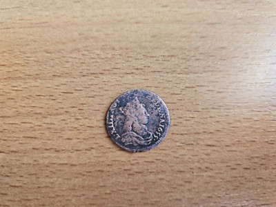 Frankreich Louis XIV Liard de France mit Büste Juvénille 1655