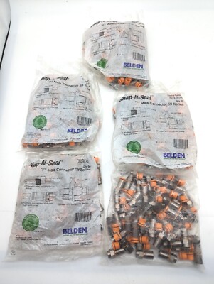 LOT OF 250 Thomas & Betts 50 Pack Snap N Seal TM SNS59 F Male Connectors