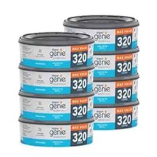 Diaper Genie Essentials round Refill 8-Pack, Holds up to 2560 Newborn Diapers.