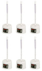 6x SupaHome Toilet Brush & Holder Cleaning Set Plastic Open Design - White