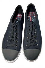 Ben Sherman Dorset Lo Men  s 9.5 Black Canvas Sneakers Memory Foam Lace Up