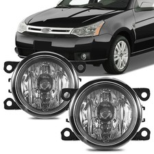 Pair Chrome Fog Light Assembly Lamps Halogen For 2008-2011 Ford Focus W Bubls