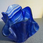 Two Blue/Clear Shaped Glass Bowls - Stunning Colors and Shapes! — photo 2