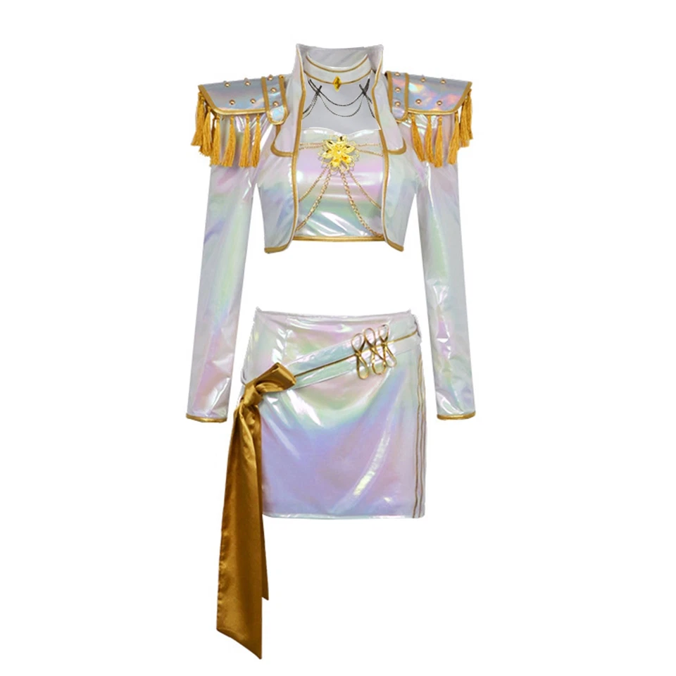 Kpop Cazador de Demonios Mira Oro Blanco Deslumbramiento Conjunto de Disfraz Niñas Juegos con disfraces Foto 4 de 4