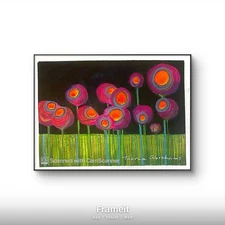 Original Expressionist Acrylic and Watercolor 5x7 on 114lb paper - Floral 61