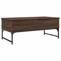 Couchtisch Braun Eichen-Optik 100X50X40 Cm Holzwerkstoff Metall
