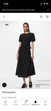 UNIQLO x CECILIE BAHNSEN Shirring Skirt Black Size XXS New with Tag