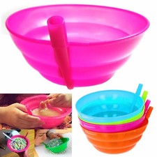 8 Sippy Bowls Kids Built In Straw Plastic BPA Free Cereal Soup Ramen Sip-a-bowl