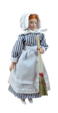 Maison de Poupées Laverie Bonne de Cuisine Servante Victorienne 1:12 Porcelaine
