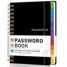 Password Book with Alphabetical Tabs for Seniors, 5.8"x8.2"