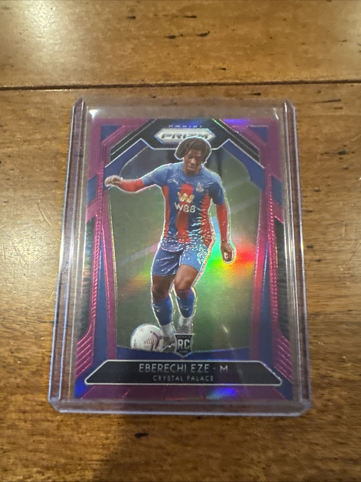 2020-21 Panini Prizm EPL Eberechi Eze #63 Purple Prizm RC 23/99