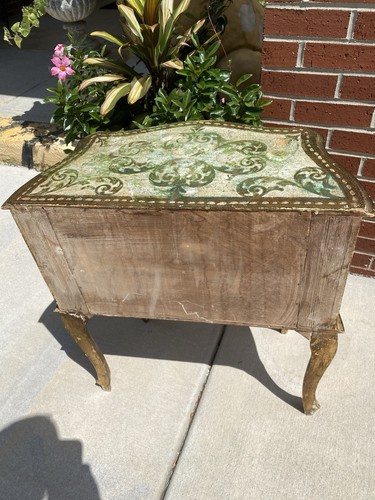 Vintage Italienischer Florentiner Beistelltisch Nachttisch Kommode Gold Vergoldet - Bild 10 von 10