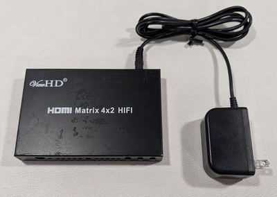#ad HDMI 1.4 Matrix 4x2 HiFi Switch 4K 3D Video Switcher Splitter Stereo Audio 4Kx2K $24.99