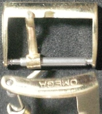  Original Omega Buckle 16mm inner Yellow GP from 1960 Mint Condition!