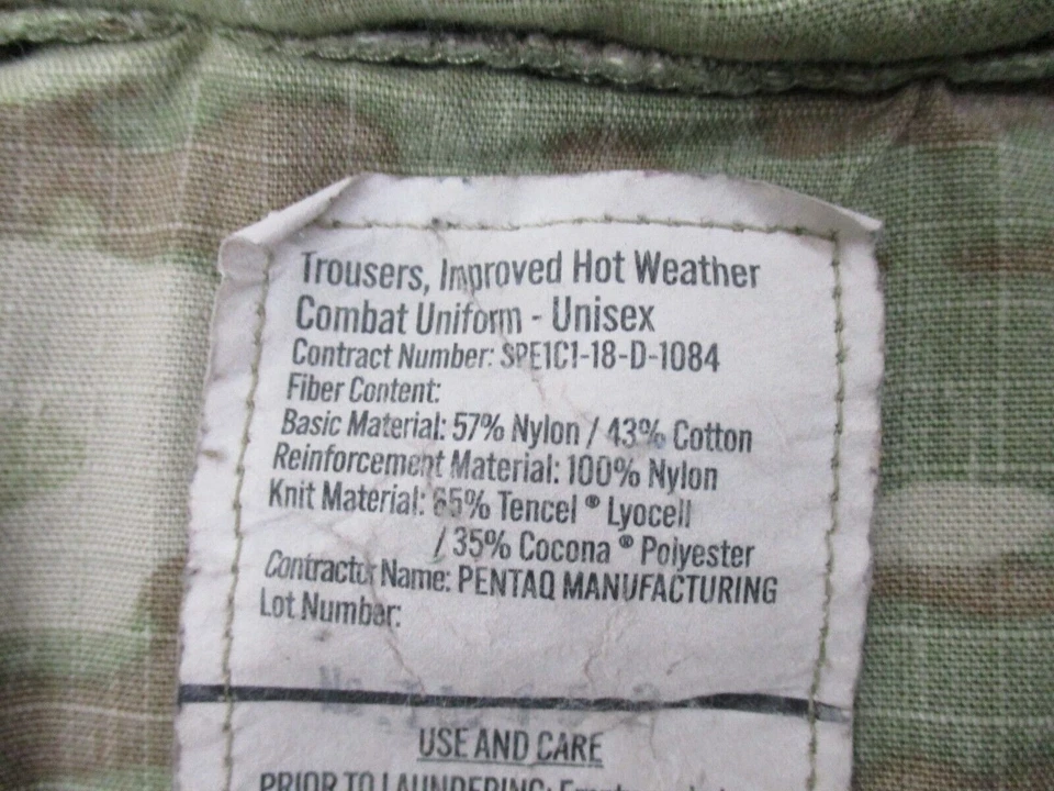 US ARMY IMPROVED HOT WEATHER UNIFORM OCP PANTS COMBAT TROUSER IHWCU SCORPION - Image 3 of 4
