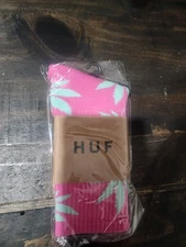 HUF Plantlife Marijuana Crew Socks One Size Lot X3 PINK color requests inquire