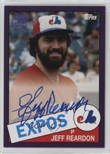 2019 Topps Archives Fan Favorite 1985 Design Purple 39/150 Jeff Reardon Auto 4z8