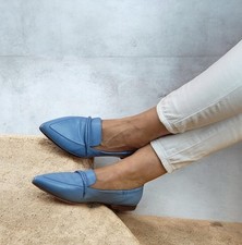 Rebecca White Schuh Z11 Point-1 blau Sky Echtleder Damen Ballerina