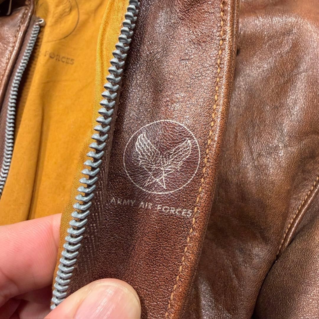 Buzz Ricksons A-2 Flight Jacket Leather Brown 36 - image 6