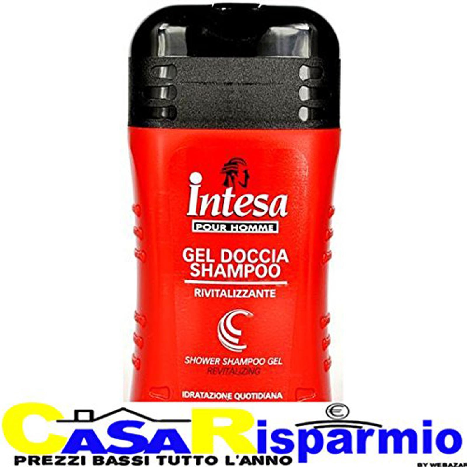 Gel Douche et Shampoing Intesa Ginseng Crème Tonifiante 2 En 1 Recharge 6 Pack