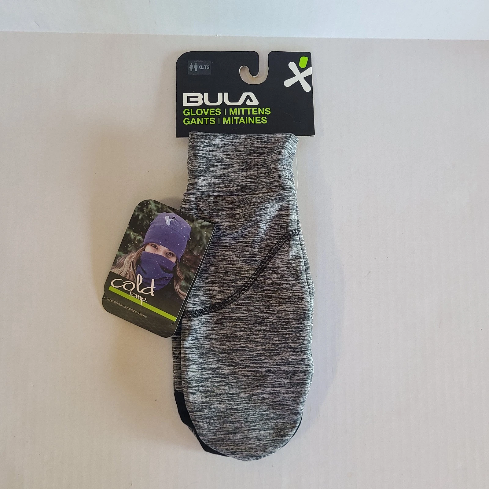 Bula Vega Mitten Liners Gray Micro Fabric Stretchy XL NEW