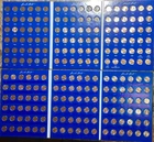 lincoln penny set collection 1909-2024 wheat + bu memorial's shield by the year