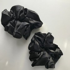 Set of Two Satin Scrunchies Women Gentle No Crease, Suitable for All Hair
